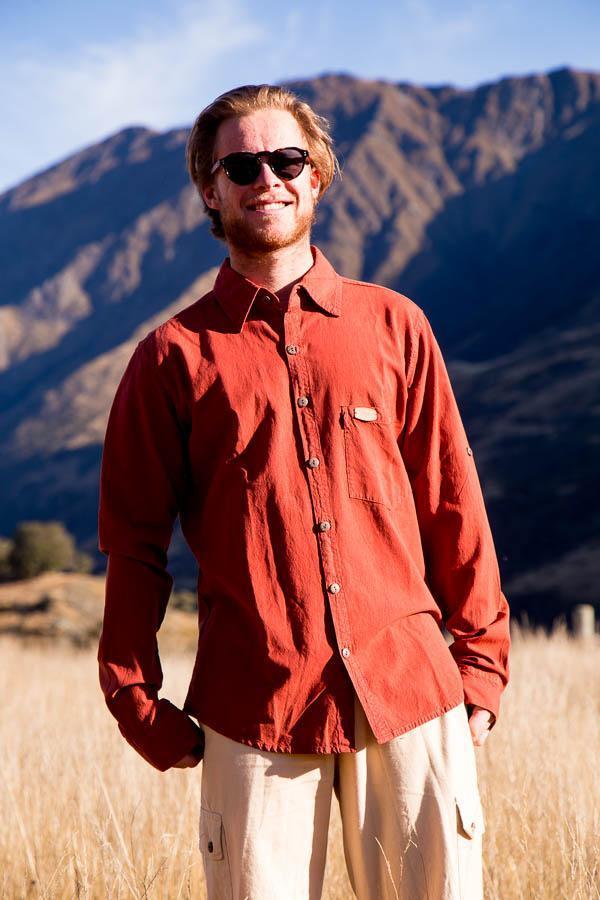 Button Placket Cotton Shirt-CLOTHING / SHIRTS-Choice Fashion (NEP)-Rust-M-The Outpost NZ[Mens]