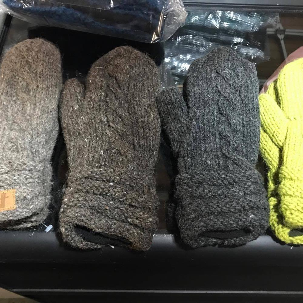 Cable Wool Mittens-ACCESSORIES / HANDWEAR-Sweater & Pashmina House (NEP)-Brown-The Outpost NZ