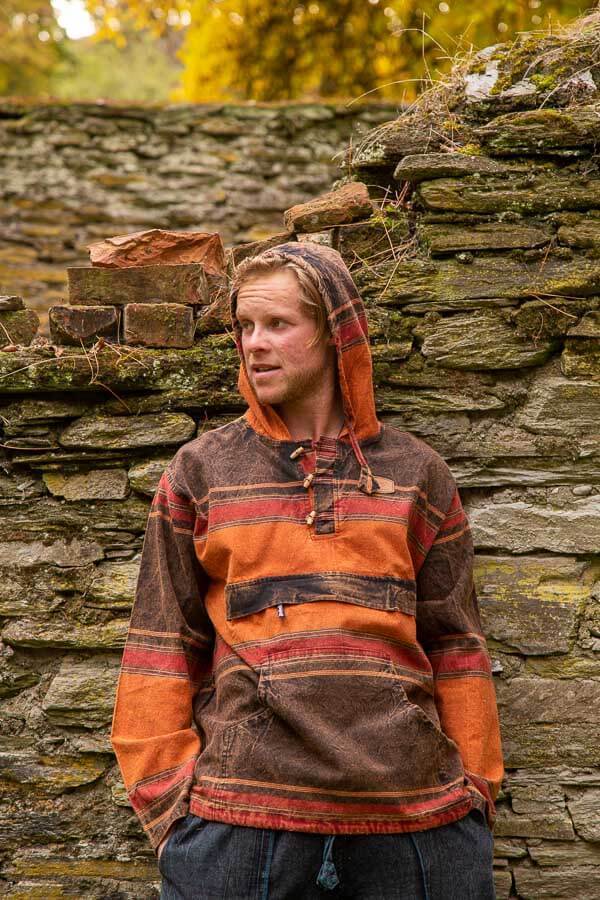 Cotton Stonewash Hoody-CLOTHING / OUTERWEAR-The Look Fashion (NEP)-Pumpkin Spice Stripe-M-The Outpost NZ[Mens]