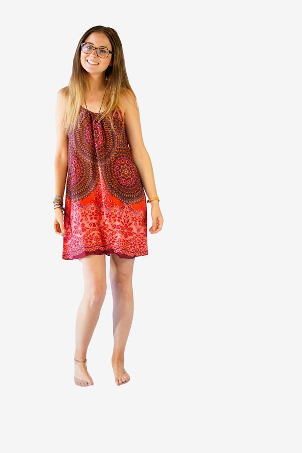 Emily Dress-CLOTHING / DRESS-Champagne2 (THA)-red-massive mandala-The Outpost NZ