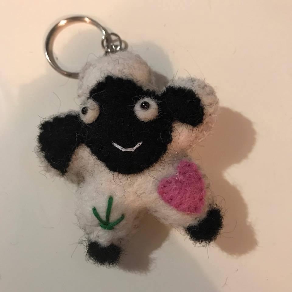 Happy Felt Sheep Keyring-Stationery-Not specified-The Outpost NZ