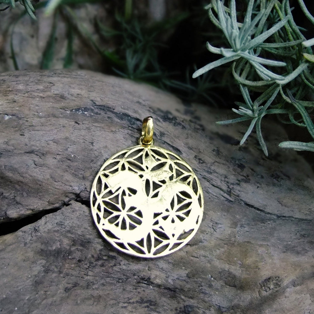Mantra Brass Pendant-JEWELLERY / NECKLACE & PENDANT-Not specified-The Outpost NZ
