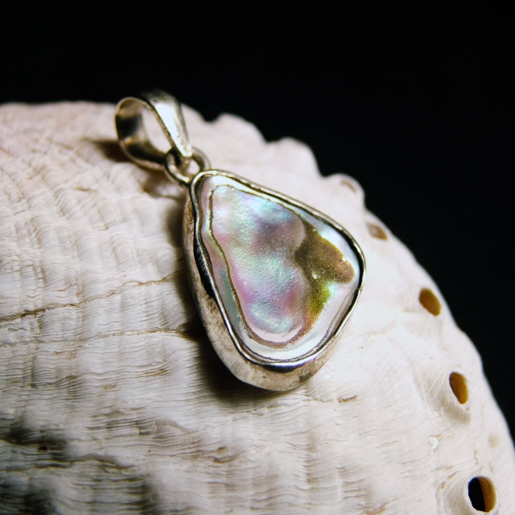Petrea Natural Paua Silver Pendant-JEWELLERY / NECKLACE & PENDANT-Not specified-M-The Outpost NZ