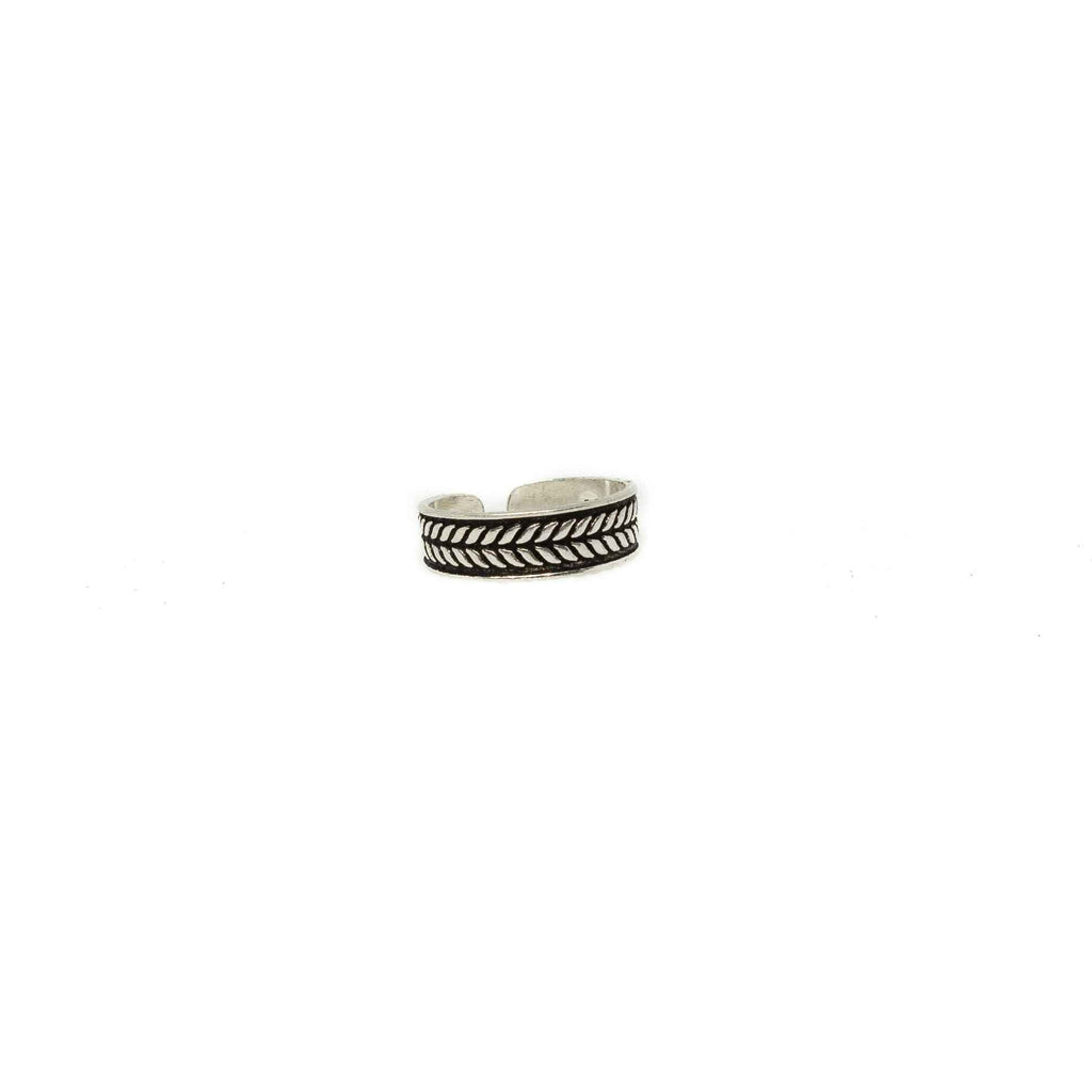 Silver Pinky or Toe Ring-JEWELLERY / RINGS-Mimi Silver (THA)-Chevron-57-The Outpost NZ