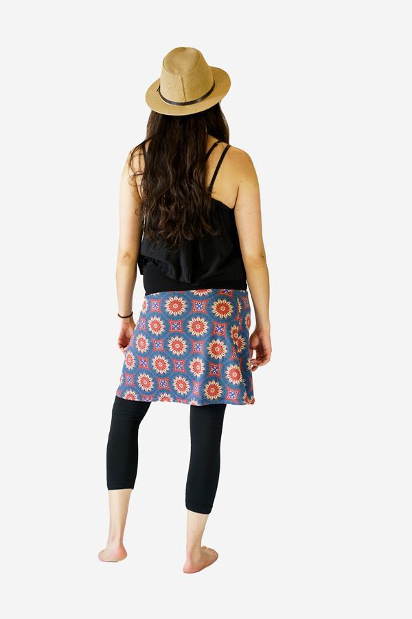 Sunshine Mini Skirt-CLOTHING / SKIRT-Sunshine (THA)-Petal Mandala-Blue-The Outpost NZ