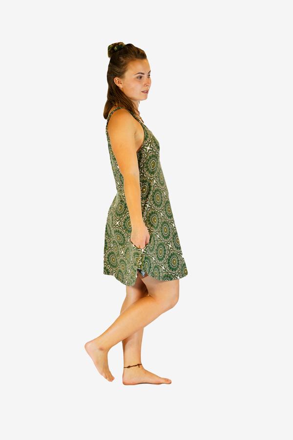 Sunshine Strappy Dress-CLOTHING / DRESS-Sunshine (THA)-Leaf Mandala-Green-The Outpost NZ
