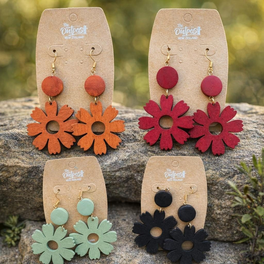 Daisy Wood Drop Earrings [anookz:d3620146-76a8-432c-acad-efb89373244c]