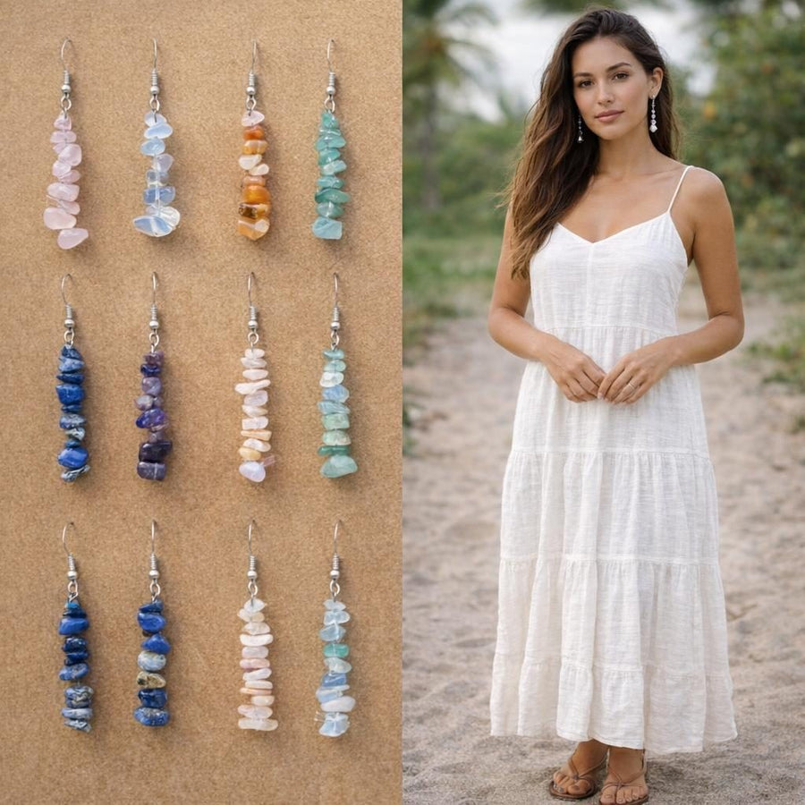 Gemstone Chip Drop Earrings [anookz:b7cd28a6-0026-4e0f-8d7a-c537162186a8]