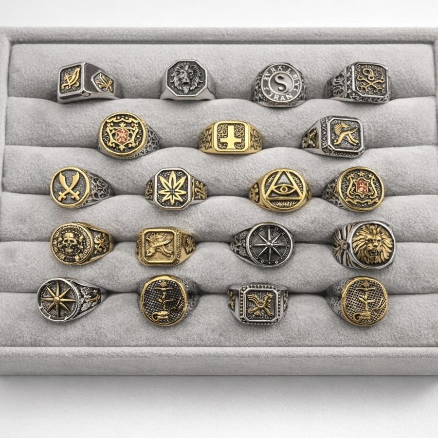 Men's Chunky Steel Rings - The Outpost NZ