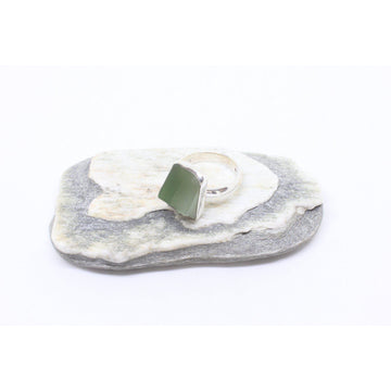 Ahurewa Silver Greenstone Ring-RINGS-Not specified-The Outpost NZ