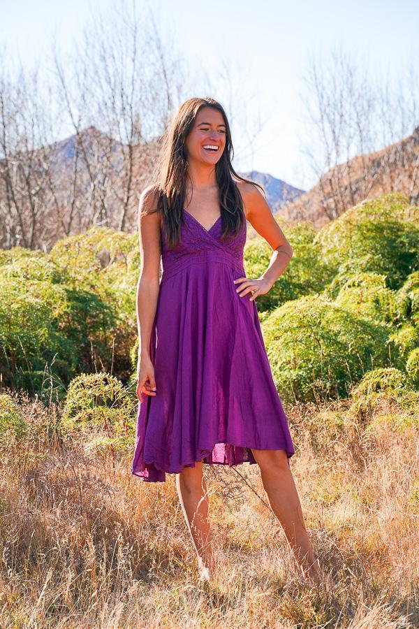Alanna Dress-CLOTHING / DRESS-Porchongcharoengarment (THA)-Purple-The Outpost NZ