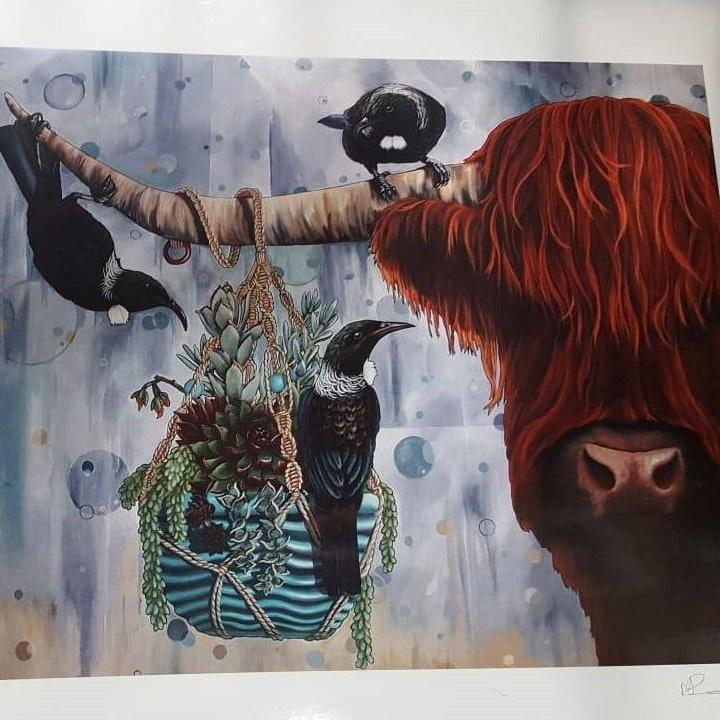 Art Prints by Marie Reid-NZ ART-Marie Reid (NZ)-Oh Deer What a Tangle-The Outpost NZ