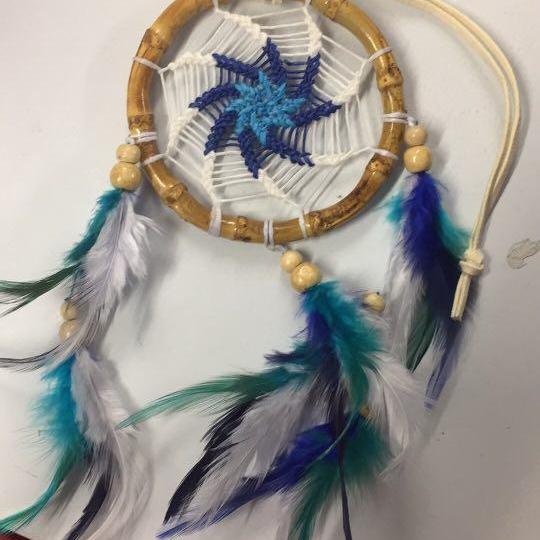 Bamboo Dreamcatchers-HOMEWARES-Chart (THA)-Cotton-30 cm-White/Blue-The Outpost NZ