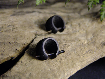 Black Cuff Organic Wood Earrings-Jewellery-Not specified-Small-The Outpost NZ