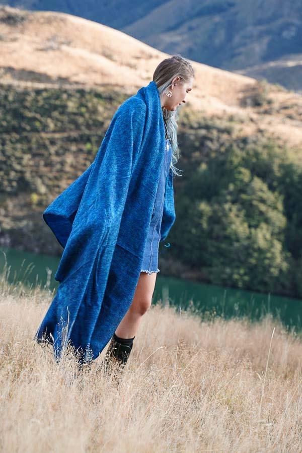 Brush Shawls Delux-ACCESSORIES / SCARVES-The Look Fashion (NEP)-Blue-The Outpost NZ