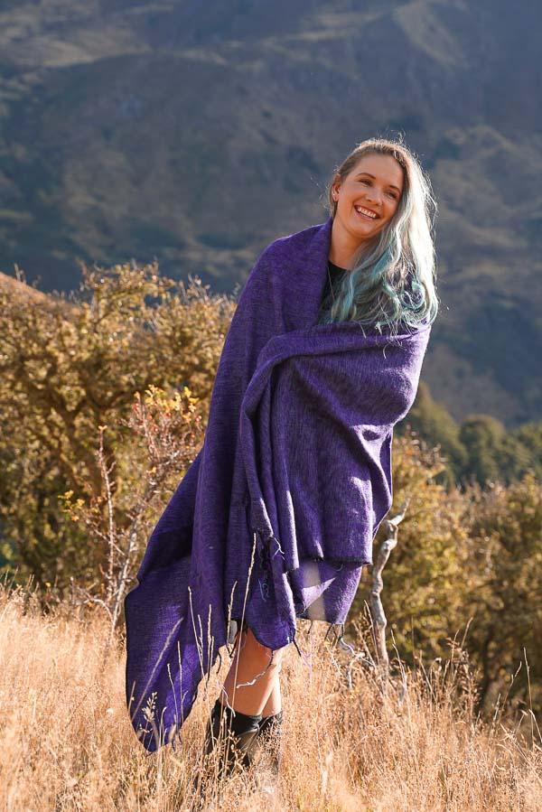 Brush Shawls Delux-ACCESSORIES / SCARVES-The Look Fashion (NEP)-Purple-The Outpost NZ