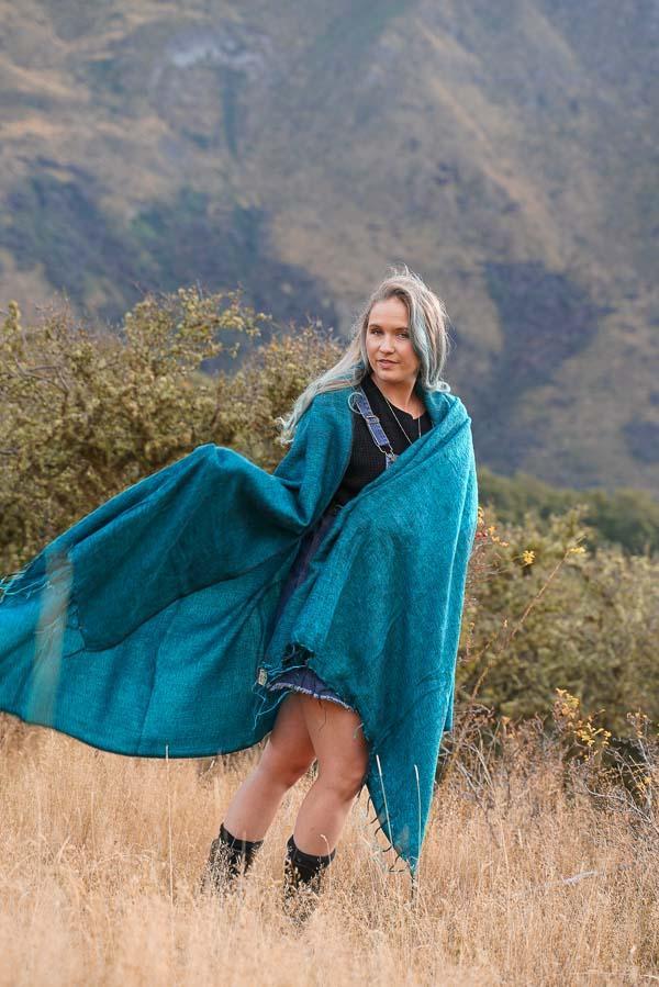 Brush Shawls Delux-ACCESSORIES / SCARVES-The Look Fashion (NEP)-Teal-The Outpost NZ