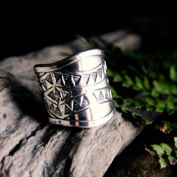 Bunting Wide Silver Ring-JEWELLERY / RINGS-Jewelery Center (THA)-52-The Outpost NZ