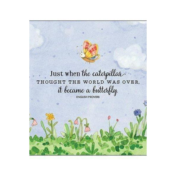 Caterpillar Became Butterfly Card-NZ CARDS-Affirmations (NZ)-The Outpost NZ