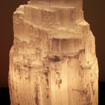 Cathedral Rock Selenite Lamps-NZ HOMEWARES-Carolina Trading NZ LTD (NZ)-17.5 to 22.5 cm-The Outpost NZ