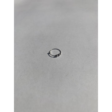 Double Bead Hoop Round Sterling Silver Nose Rings - The Outpost NZ
