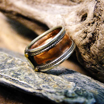 Chunky Brass Copper Ring-JEWELLERY / RINGS-(IND)-Marbelled-The Outpost NZ