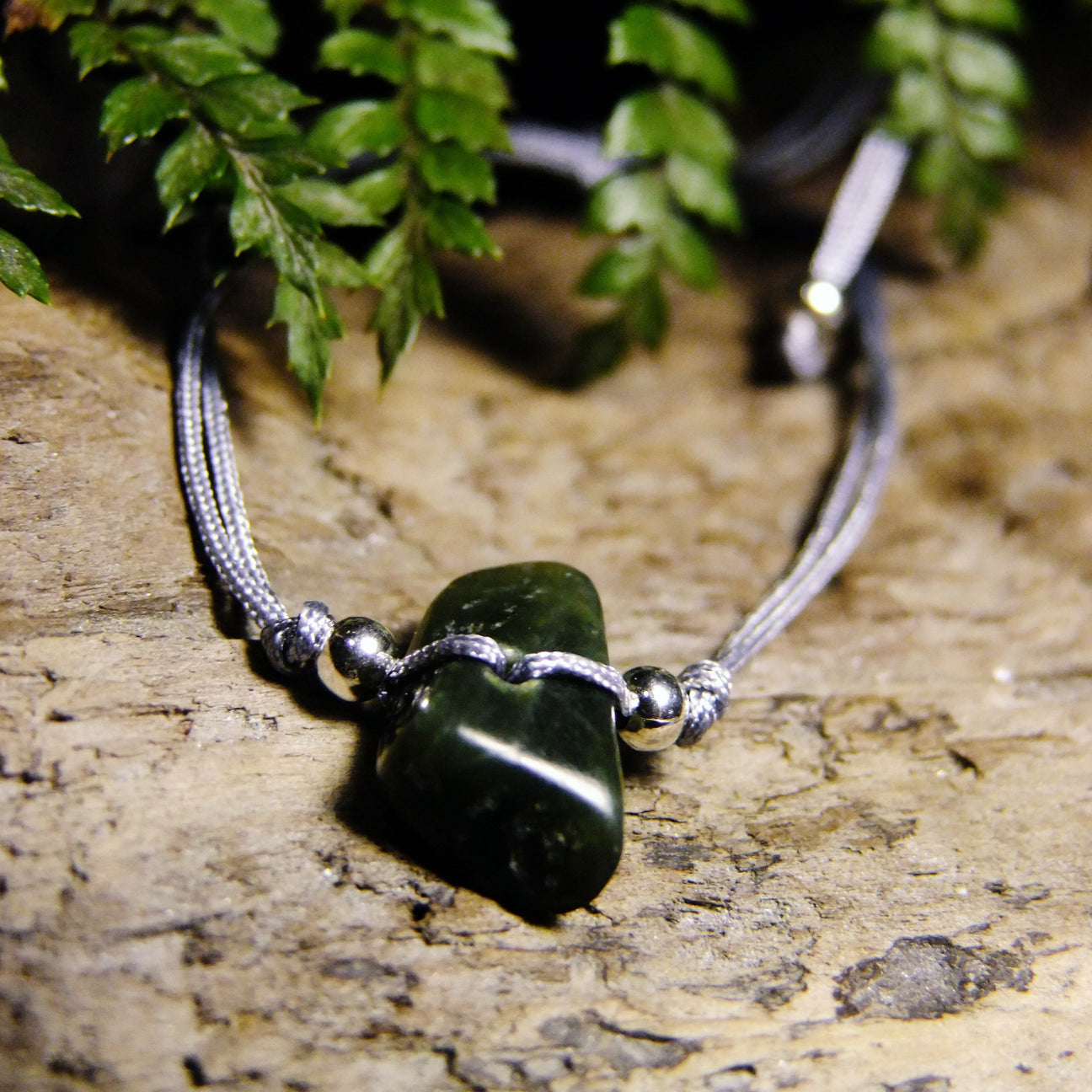Corded Greenstone Bracelet-JEWELLERY / BRACELET-1000 Design (THA)-Grey-The Outpost NZ