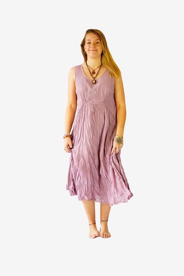 Cotton Country Dress-CLOTHING / DRESS-Faisamdin (THA)-Lavender-The Outpost NZ
