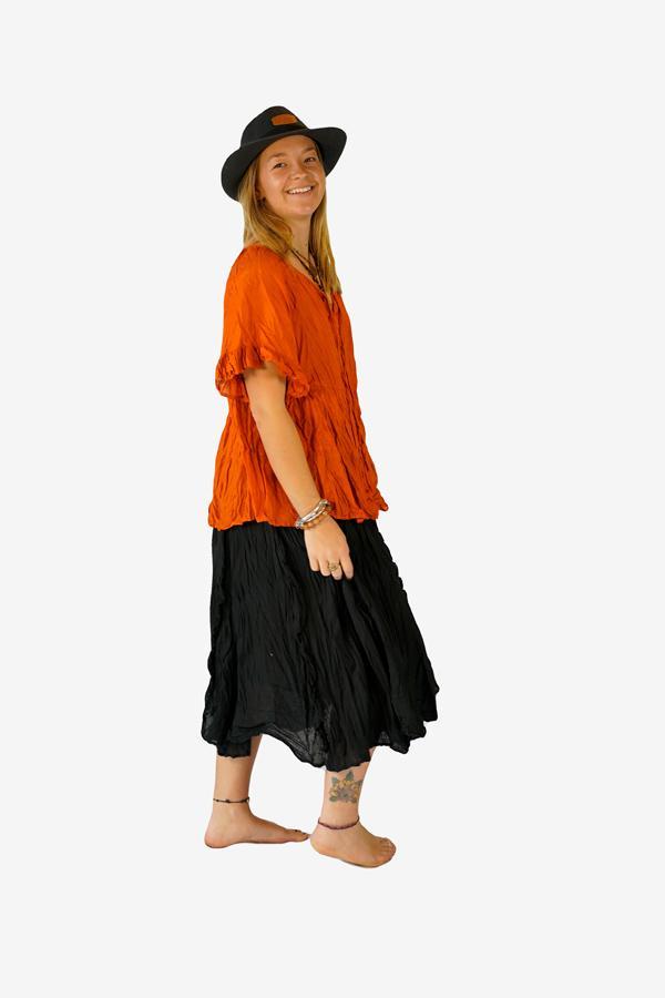 Cotton Layer Top-CLOTHING / TOPS-Faisamdin (THA)-Orange-The Outpost NZ