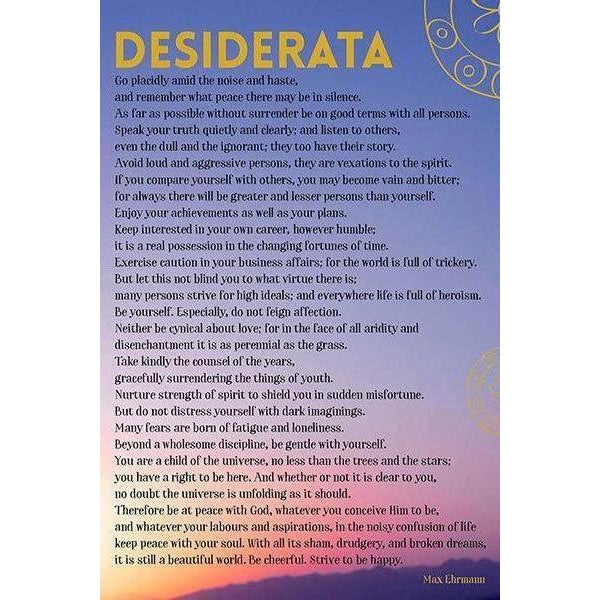 Desiderata Poem Card-NZ CARDS-Affirmations (NZ)-The Outpost NZ