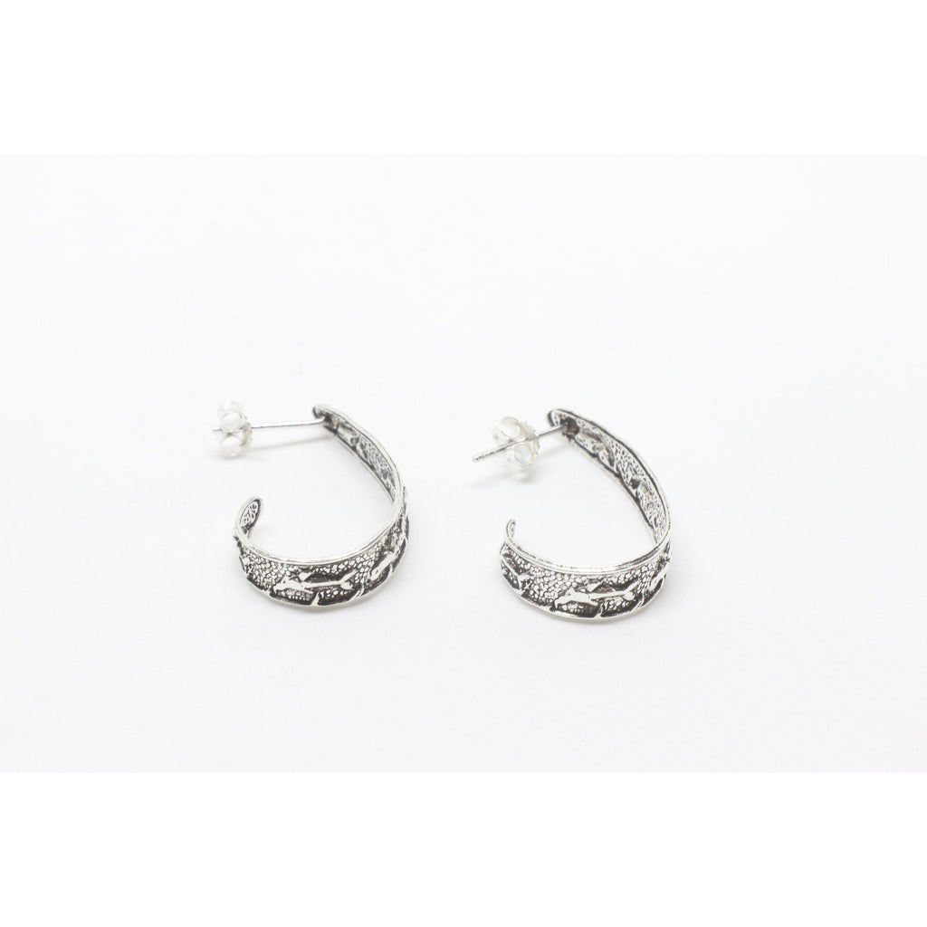 Dolphin J Sterling Silver Earrings-JEWELLERY / EARRINGS-Silver Lion (THA)-The Outpost NZ