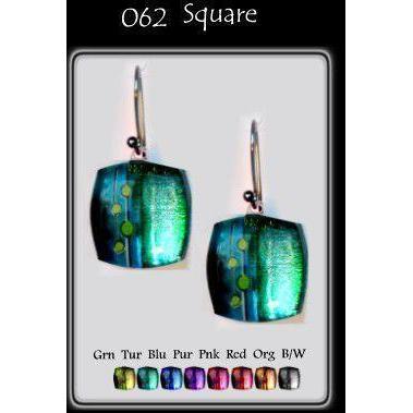 Dots Foil Square-NZ JEWELLERY-TracyH (NZ)-Green-Earrings-The Outpost NZ