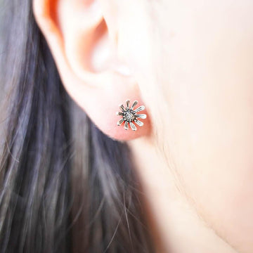 Echinacea Silver Stud Earrings-JEWELLERY / EARRINGS-Mimi Silver (THA)-The Outpost NZ