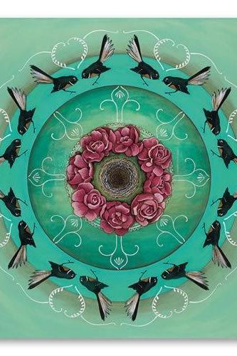 Fantail Kaleidoscope Note Card-NZ CARDS-Image Vault ltd (NZ)-The Outpost NZ