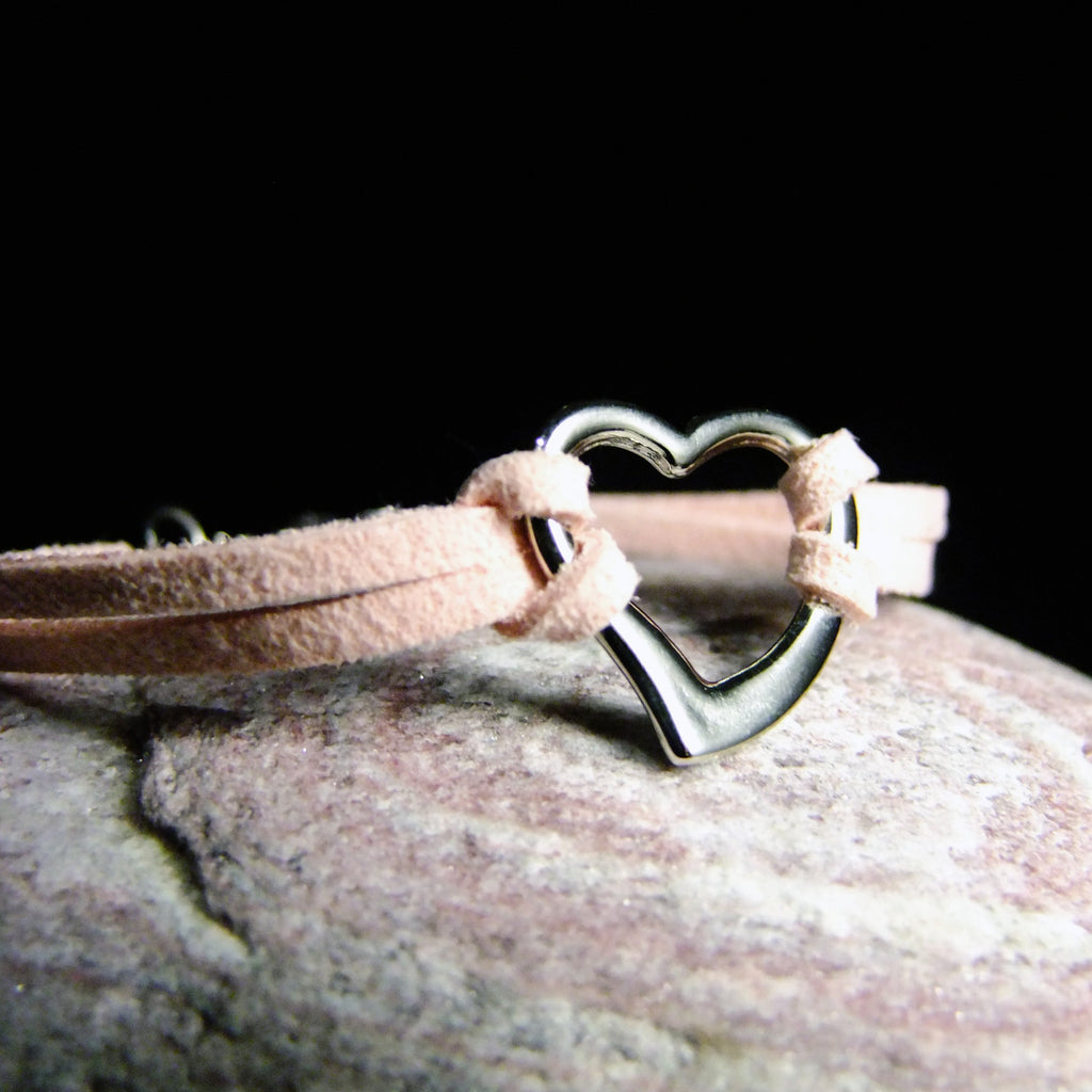 Faux Leather Bracelets-JEWELLERY / BRACELET-Choo Choo (THA)-Heart-Pink-The Outpost NZ