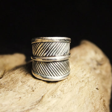 Feather Wide Silver Ring-JEWELLERY / RINGS-Jewelery Center (THA)-52-The Outpost NZ