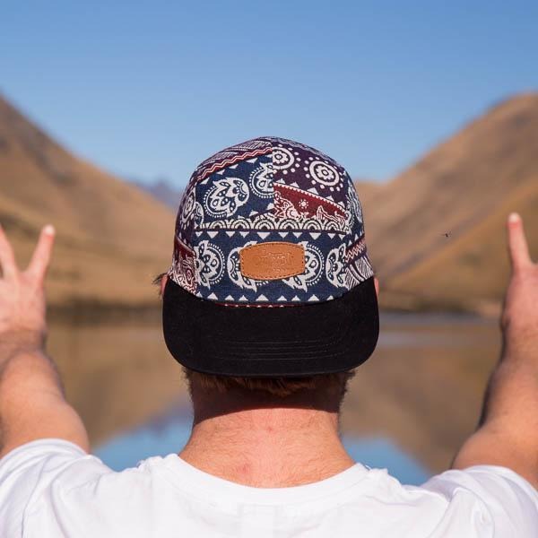 Five Panel Pattern Cap-ACCESSORIES / HATS-Long Ma Lae (THA)-Red Cog-The Outpost NZ