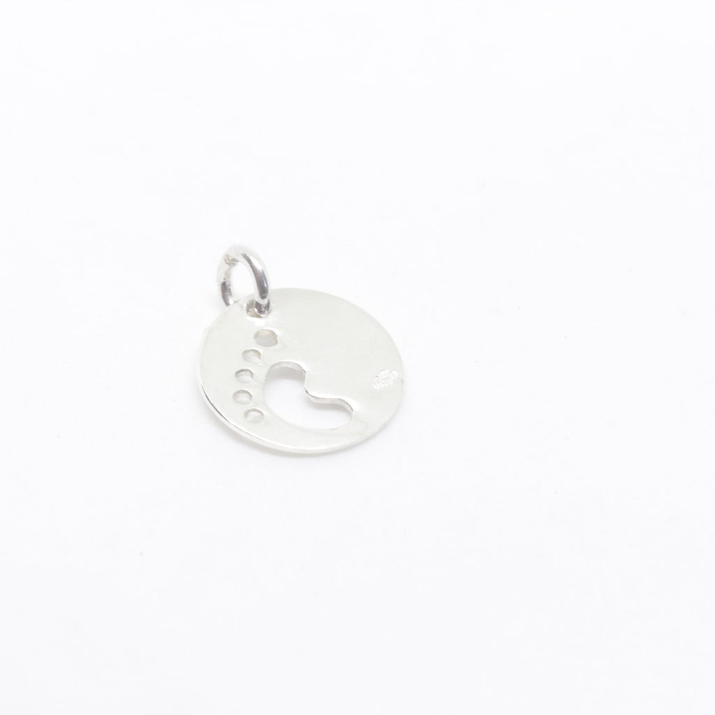 Footprint Silver Charm-JEWELLERY / NECKLACE & PENDANT-Mimi Silver (THA)-The Outpost NZ