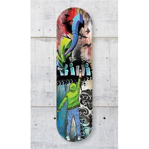 Grafiti Kiwi ACM Skateboard Art-NZ ART-Crystal Ashley (NZ)-The Outpost NZ