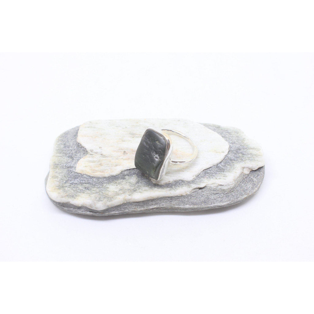 Haeata Thin Silver Greenstone Ring-RINGS-Not specified-The Outpost NZ