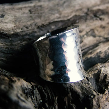 Hammered Wide Silver Ring-JEWELLERY / RINGS-Jewelery Center (THA)-52-The Outpost NZ