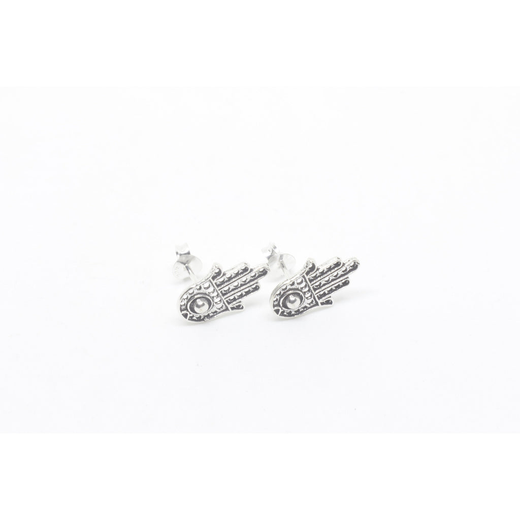 Hamsa Silver Studs-EARRINGS-Not specified-The Outpost NZ