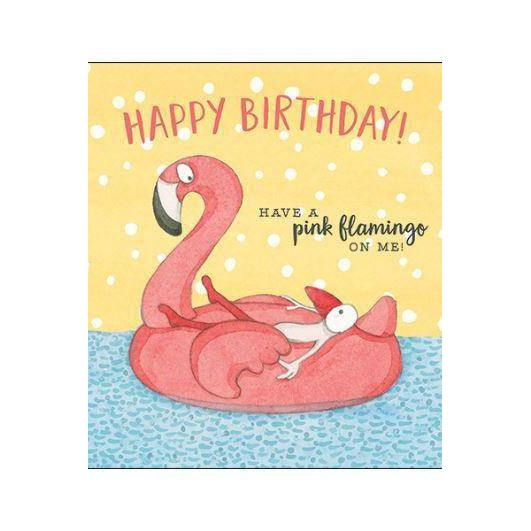 HBD Pink Flamingo Card-NZ CARDS-Affirmations (NZ)-The Outpost NZ