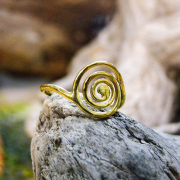 Kay Swirl Brass Ring-JEWELLERY / RINGS-Gopal Brass Man (IND)-The Outpost NZ