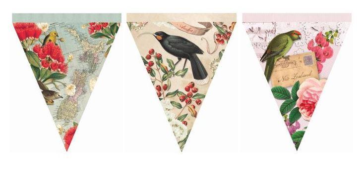 Kiwiana Bunting-NZ HOMEWARES-Live Wires (NZ)-NZ Birds Vintage-The Outpost NZ