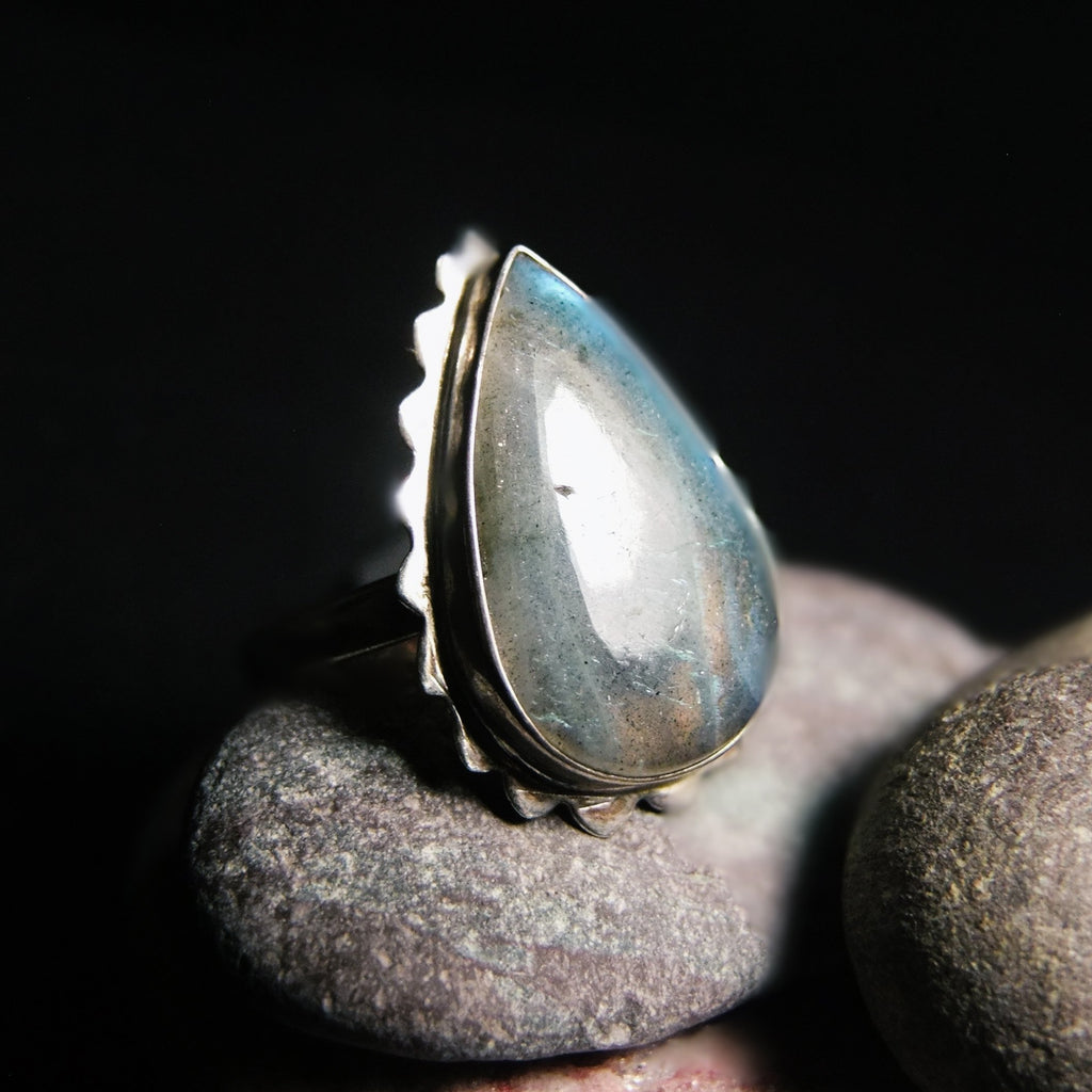 Labradorite Sterling Silver Rings-JEWELLERY / RINGS-Silver Supply 1 (IND)-56-1M-The Outpost NZ