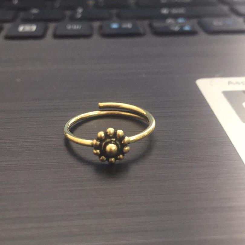 Large Hansa Garden Ring-JEWELLERY / RINGS-Gopal Brass Man (IND)-Brass-The Outpost NZ