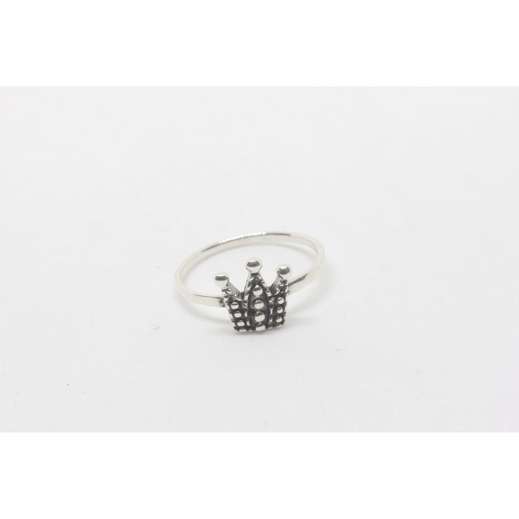 Lea Crown Silver Ring-JEWELLERY / RINGS-Silver Lion (THA)-52-The Outpost NZ