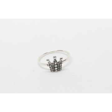 Lea Crown Silver Ring-JEWELLERY / RINGS-Silver Lion (THA)-52-The Outpost NZ
