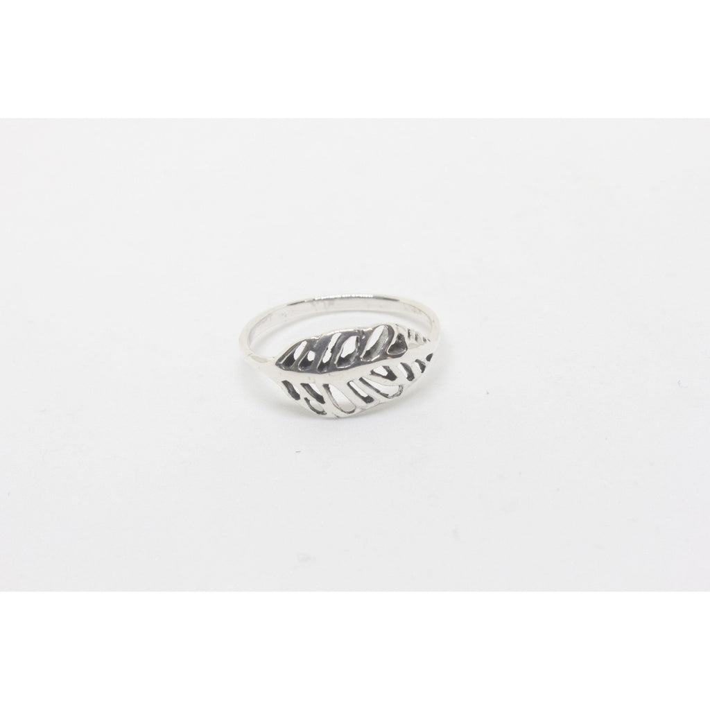 Lea Leaf Silver Ring-JEWELLERY / RINGS-Silver Lion (THA)-52-The Outpost NZ